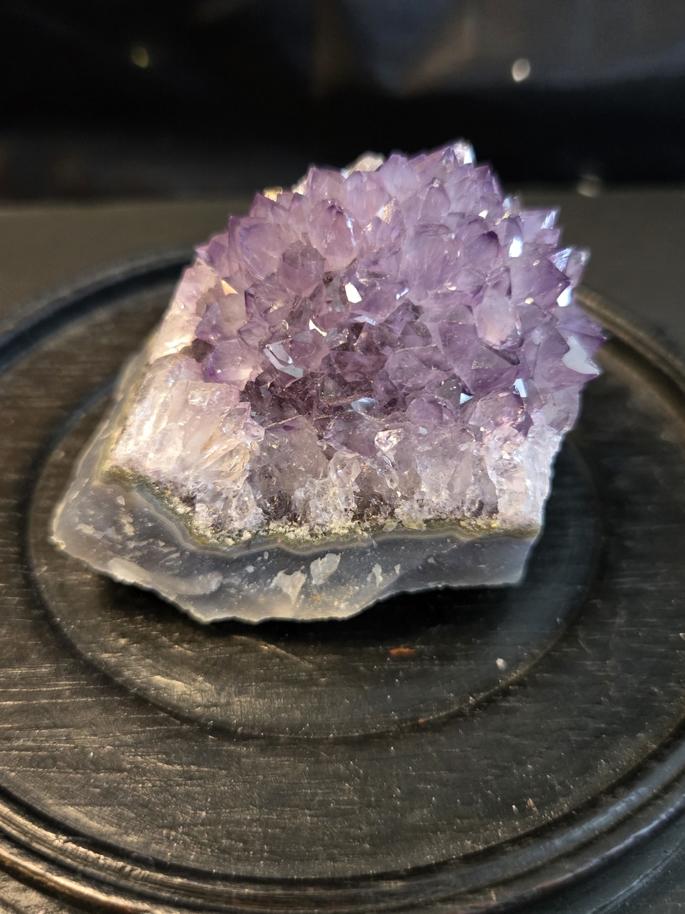 💜 Natural Amethyst Crystal Cluster on Agate Matrix 6.46 oz